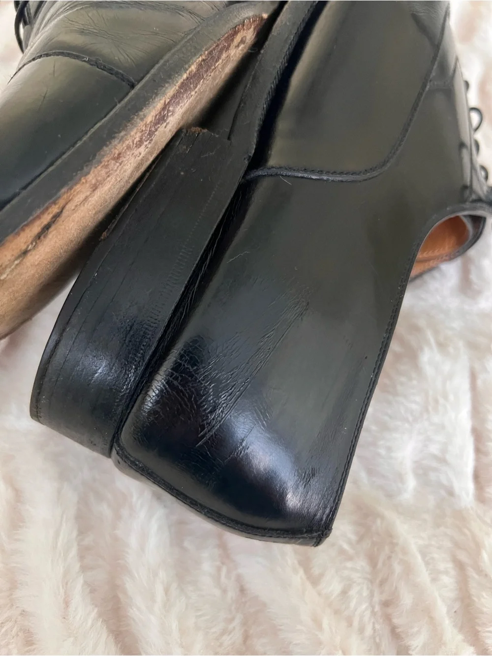 FERRAGAMO Men’s Black Leather Cap Toe Oxford Dress Shoes Size 11.5 D